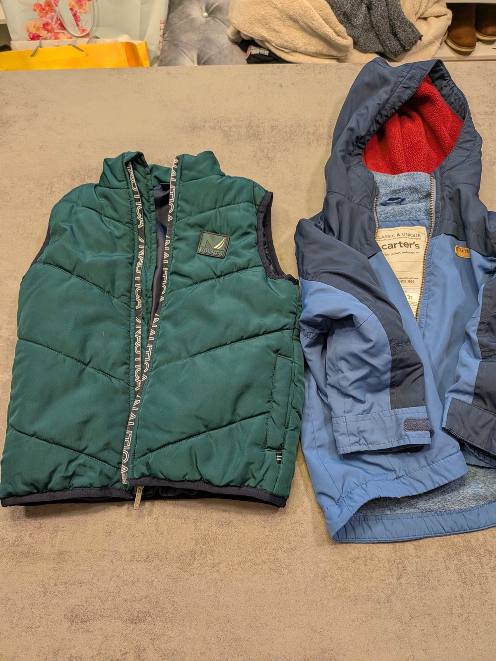 Nautica Teal  Puffer Vest/Carter's Fleece Lined Jacket For Early/Mid Late fall